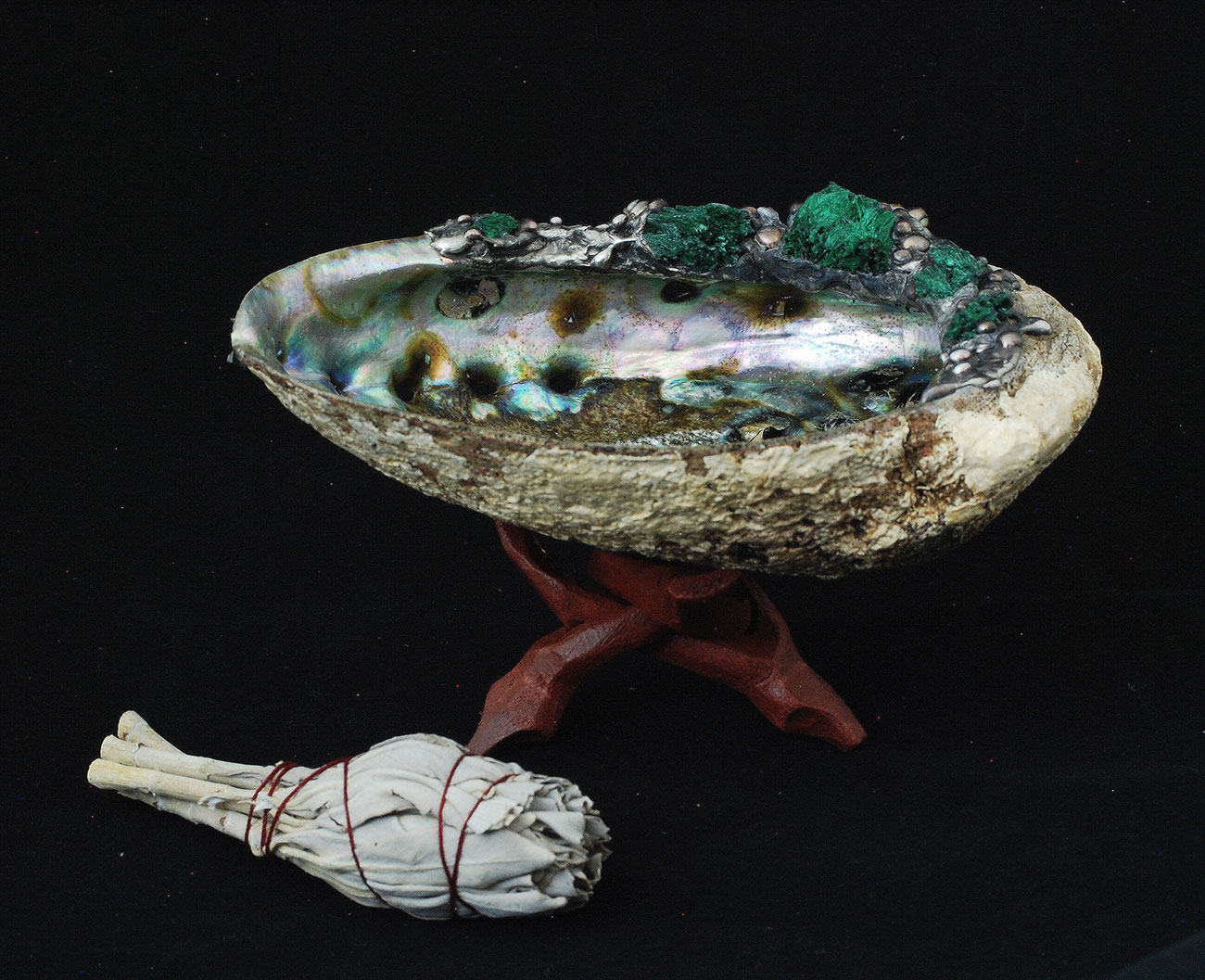 Stunning 6inch plus(16cm) wide Abalone Smudge bowl. - Click Image to Close