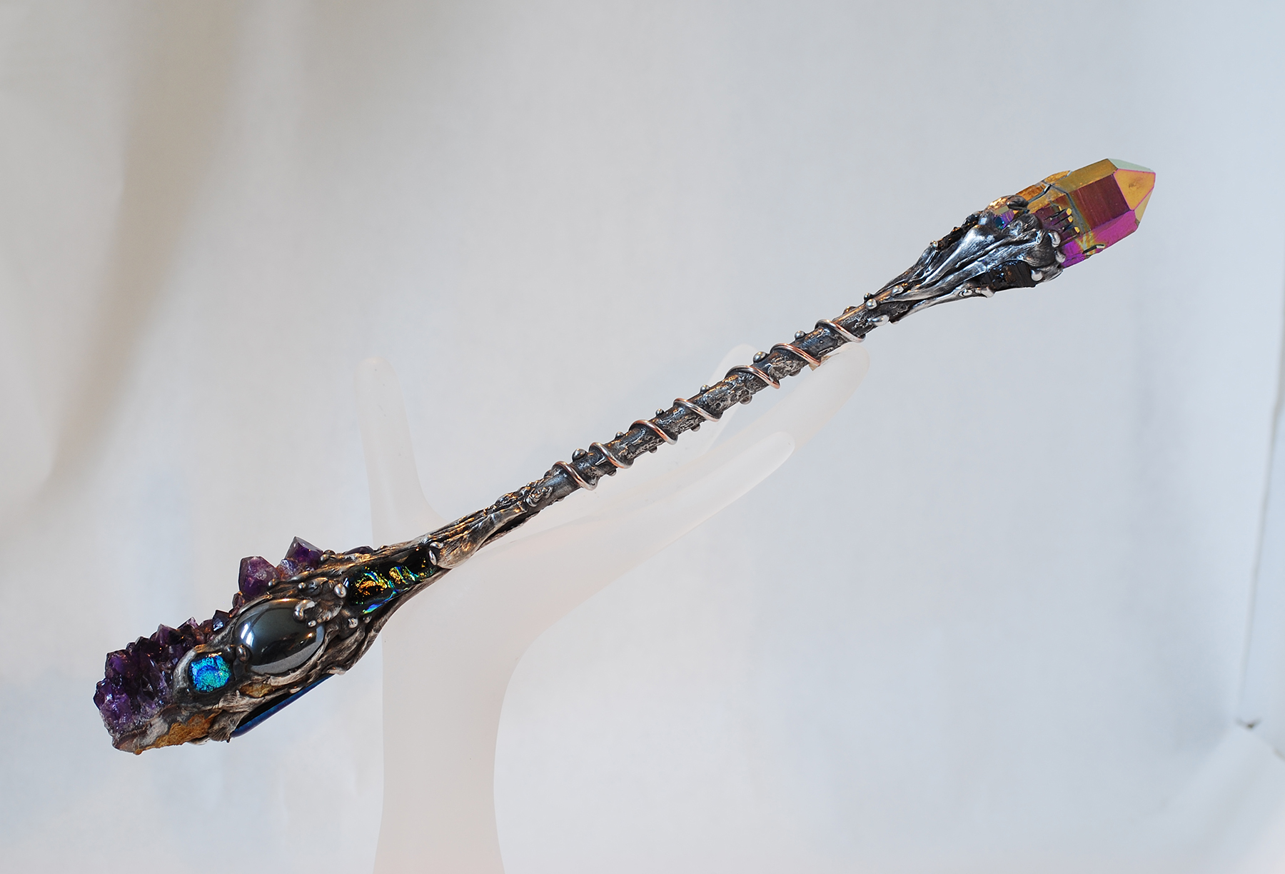 Titanium Crystal Amethyst Magic Wand - Click Image to Close