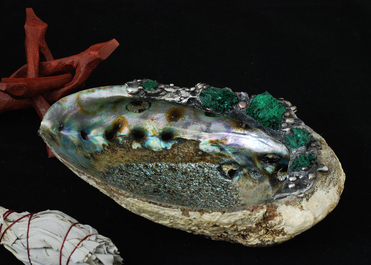 Stunning 6inch plus(16cm) wide Abalone Smudge bowl.